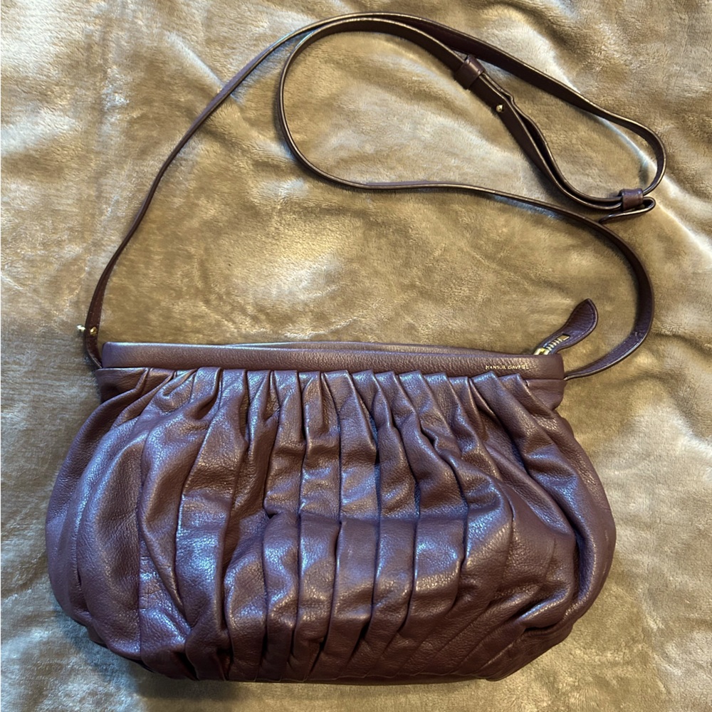 Mansur Gavriel Purple Pleated Crossbody Bag